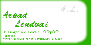 arpad lendvai business card